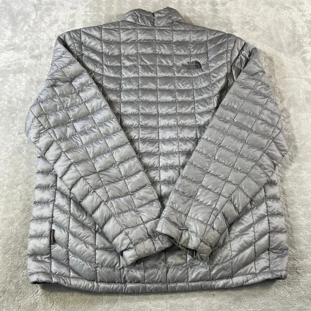 The North Face ThermoBall Jacket Mens Large Gray Puffer Packable Pockets‎ Light